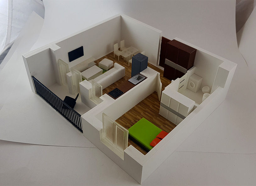 Model mieszkania stworzony metodą druku 3D