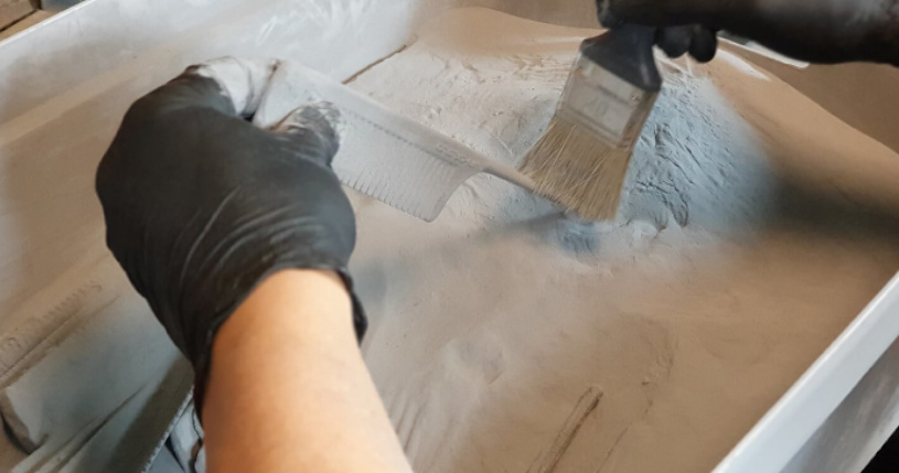 Model grzebienia 3D po wyjęciu z drukarki